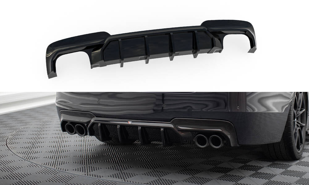Diffusor V2 Heck Ansatz für BMW 5er M - Paket F10 / F11 (Doppelauspuff li. re.)