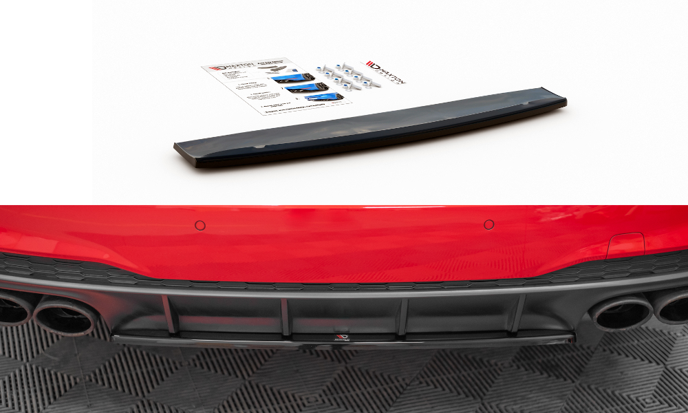 Mittlerer Diffusor Heck Ansatz für Audi S7 C8 Carbon Look