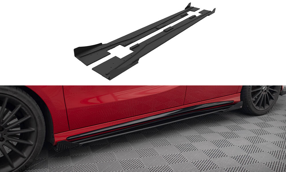 Street Pro Seitenschweller Ansatz für + Flaps Mercedes-Benz A 45 AMG W176 Facelift