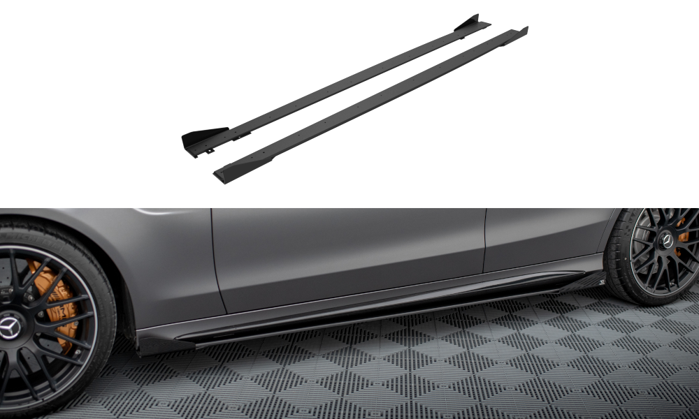 Street Pro Seitenschweller Ansatz für + Flaps Mercedes-AMG C63 Limousine / Kombi W205 Facelift