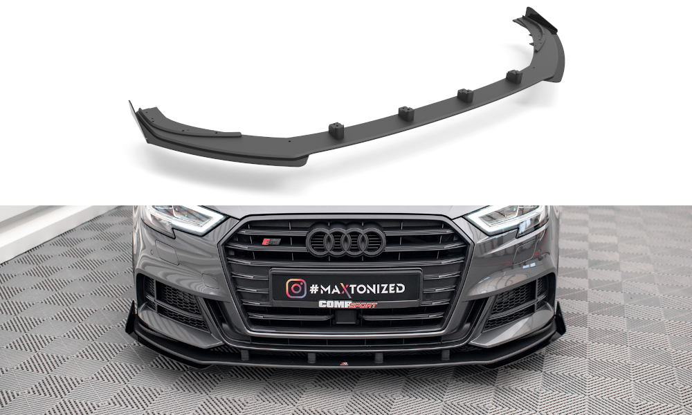 Street Pro Frontlippe V1 für + Flaps für + Flaps Audi S3 / A3 S-Line Sportback 8V Facelift