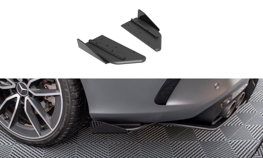 Street Pro Heck Ansatz Flaps Diffusor + Flaps für Mercedes-AMG C43 Coupe / Cabrio C205 Facelift / A205 Facelift