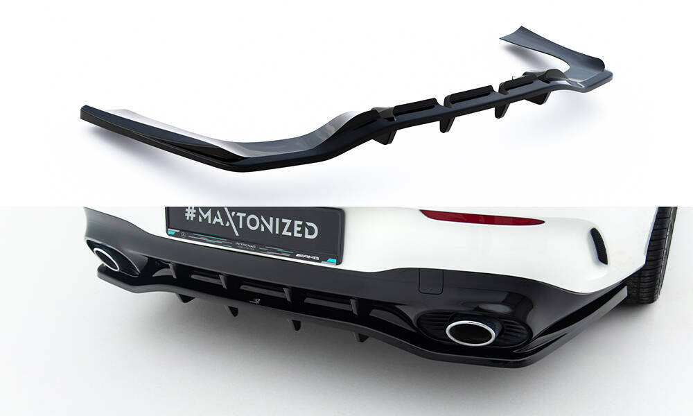 Mittlerer Cup Diffusor DTM Look Heck Ansatz für Mercedes-AMG CLA 35 / 45 Coupe / Shooting Brake C118 Facelift / X118 Facelift