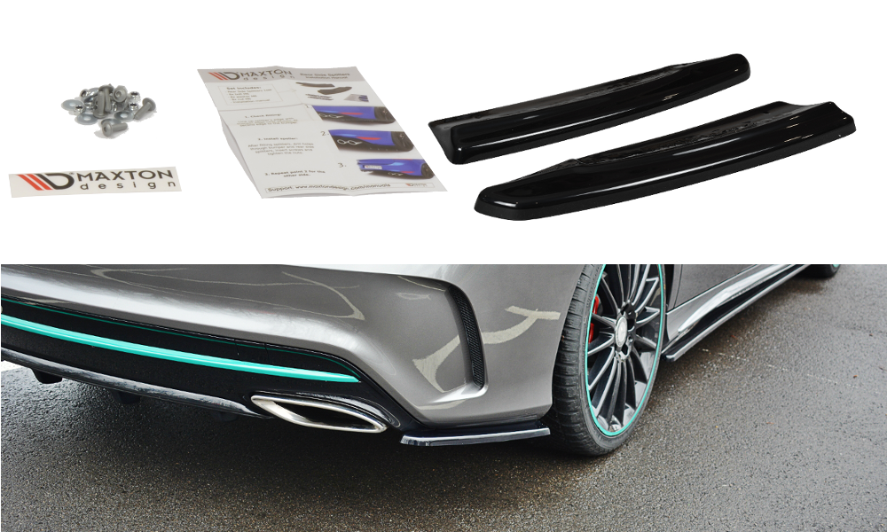 Heck Ansatz Flaps Diffusor für Mercedes CLA C117 AMG-LINE FACELIFT
