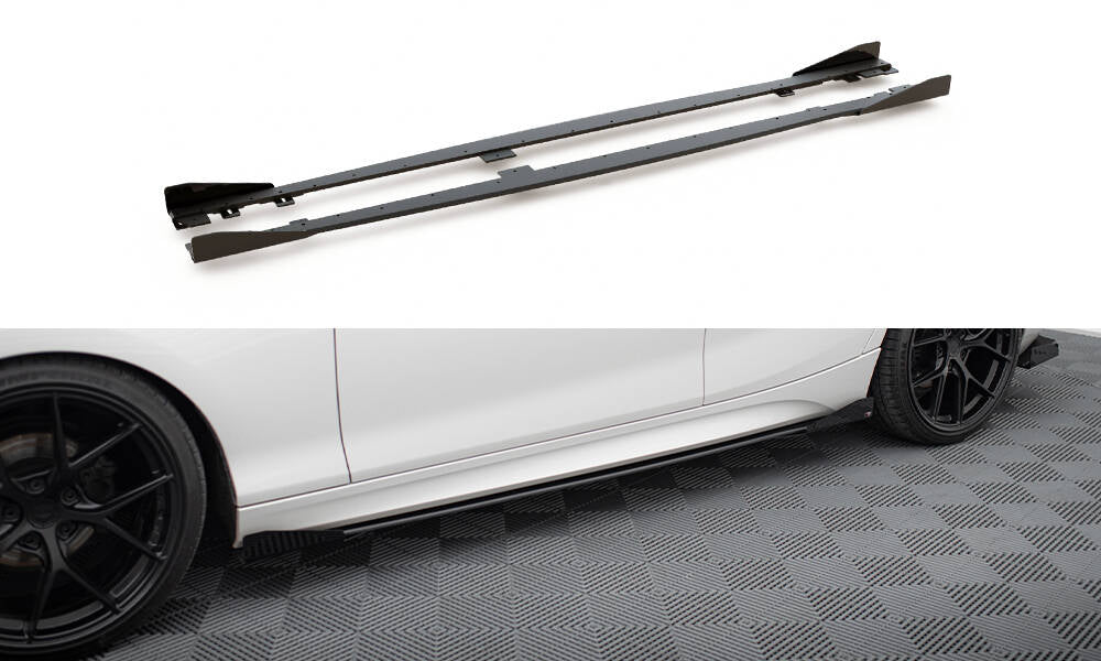 Street Pro Seitenschweller V2 Ansatz für für + Flaps BMW 1er F20 M135i / M140i / M - Paket
