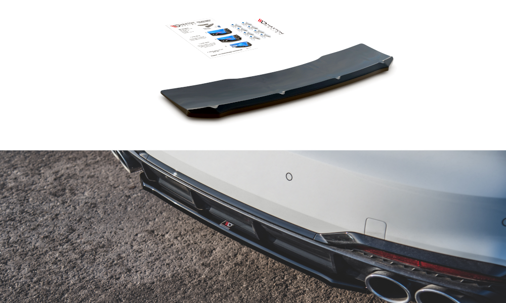 Mittlerer Diffusor Heck Ansatz für Audi S5 Sportback F5 Facelift Carbon Look