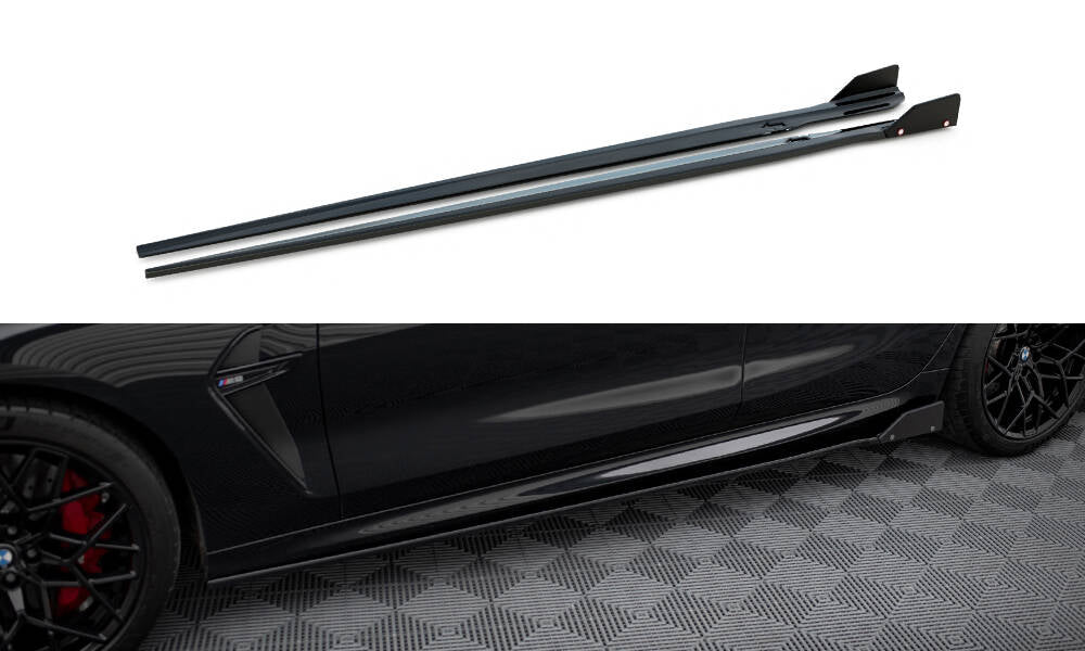 Seitenschweller V1 Ansatz für + Flaps für BMW M8 Gran Coupe F93 / 8 Gran Coupe M - Paket G16