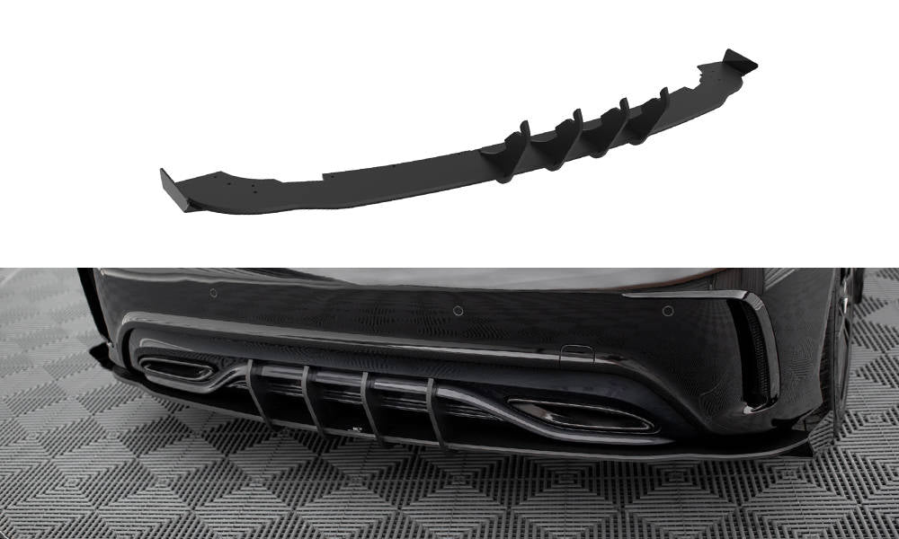 Street Pro Heck Ansatz Flaps Diffusor +Flaps für Mercedes-Benz A AMG-Line W176 Facelift