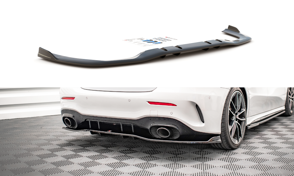 Mittlerer Cup Diffusor V2 DTM Look Heck Ansatz für Mercedes A 35 AMG Limousine