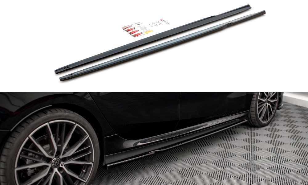 Seitenschweller V1 Ansatz für für BMW 2 Gran Coupe M - Paket / M235i F44 schwarz matt