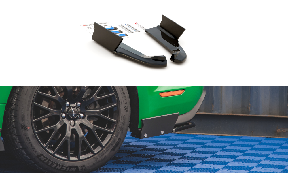 Heck Ansatz Flaps Diffusor V1 + Flaps für Ford Mustang GT Mk6 Facelift