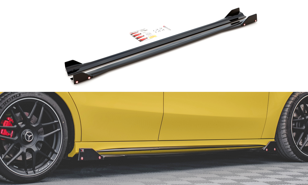 Seitenschweller V2 Ansatz für + Flaps für Mercedes-AMG A45 S