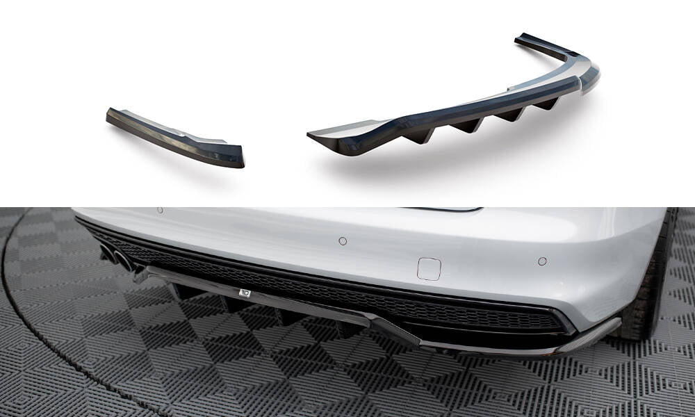 Mittlerer Cup Diffusor DTM Look Heck Ansatz für Audi A4 Competition B8 Facelift