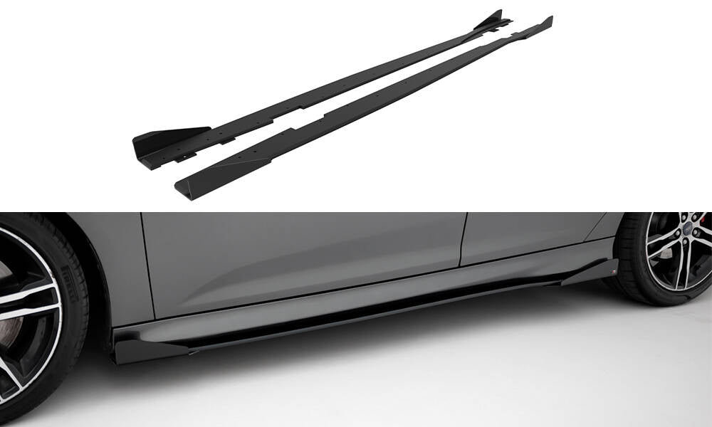 Street Pro Seitenschweller Ansatz + Flaps für Ford Focus ST Mk3 Facelift
