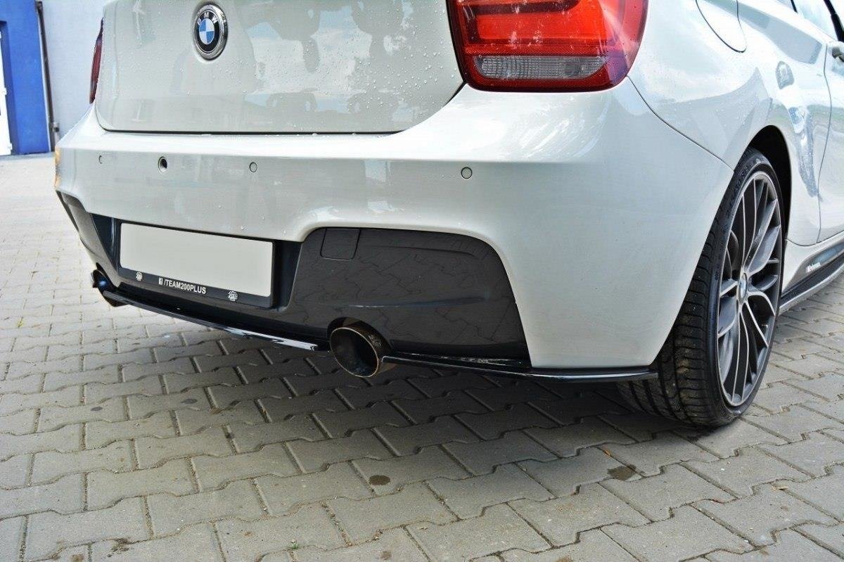 Mittlerer Diffusor Heck Ansatz für BMW 1er F20/F21 M-Power schwarz matt