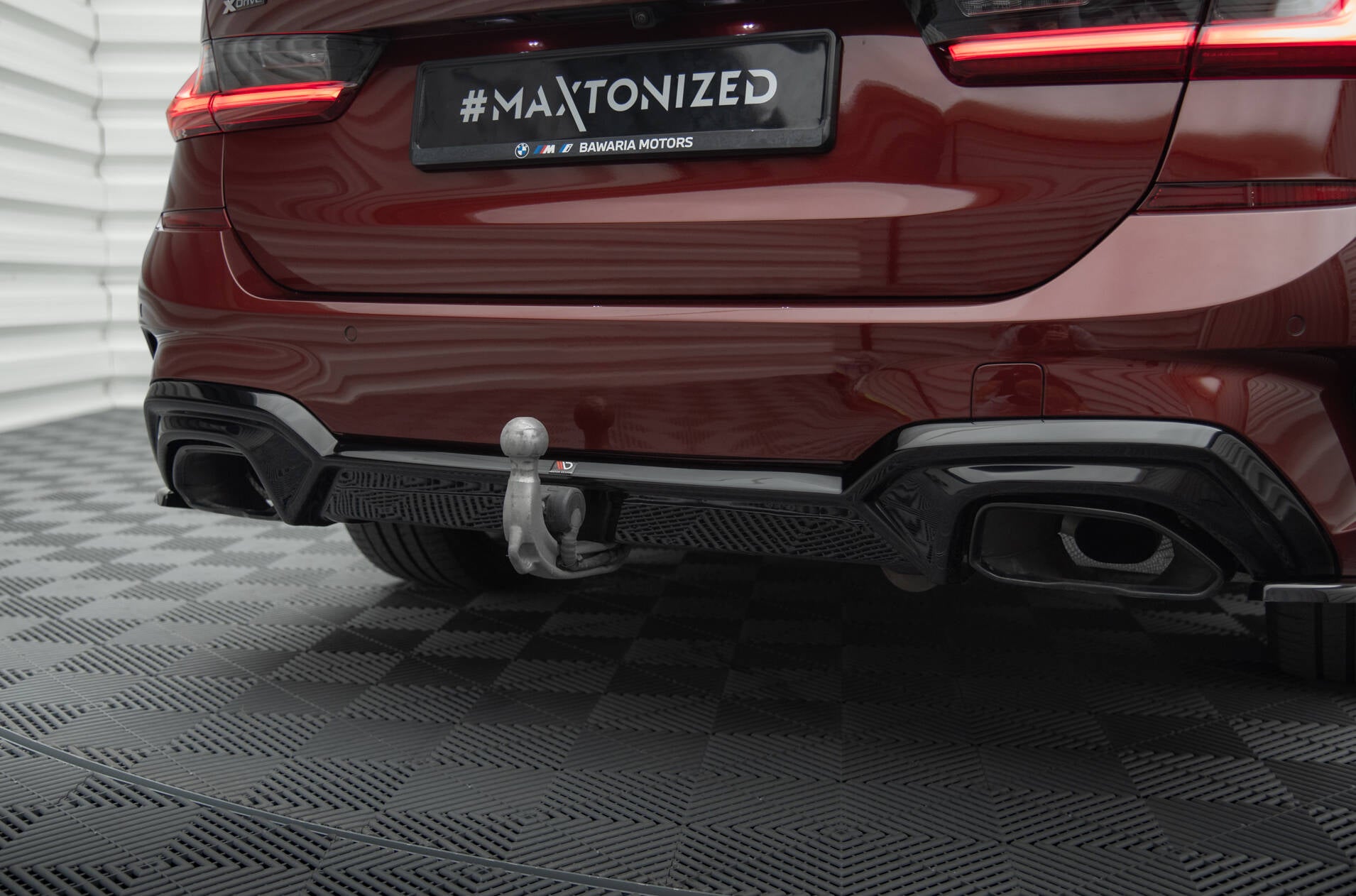 Diffusor Heck Ansatz für BMW M340i G20 / G21 (Passend für Fahrzeuge mit Anhängerkupplung)