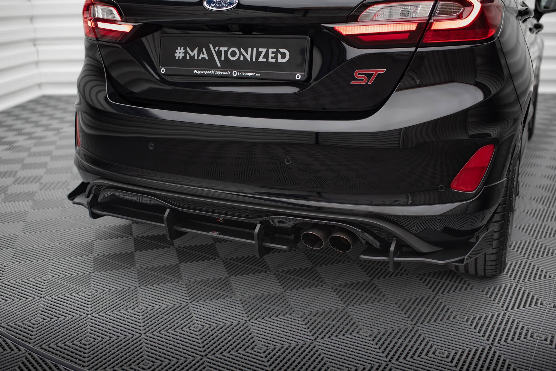 Street Pro Diffusor Heck Ansatz + Flaps für Ford Fiesta Mk8 ST