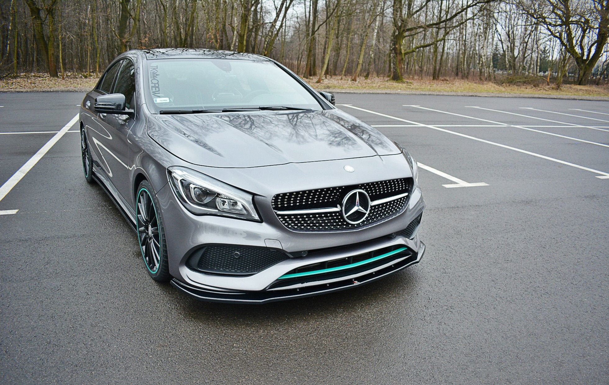 Frontlippe V1 für Mercedes CLA C117 AMG-LINE FACELIFT schwarz matt