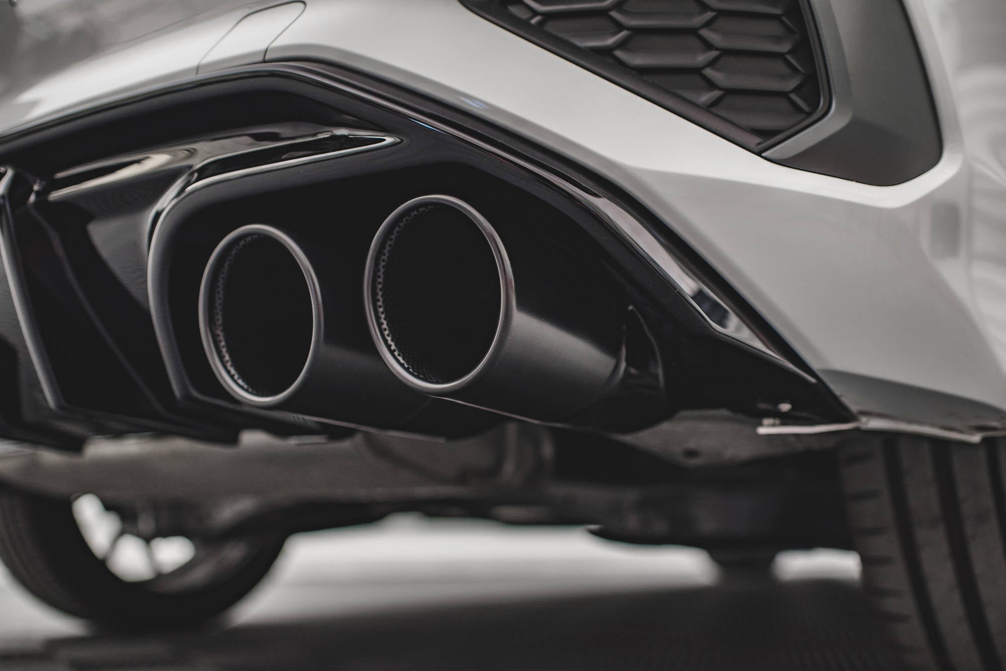 Diffusor Heck Ansatz + Endrohre für Audi A3 S-Line Sportback 8Y