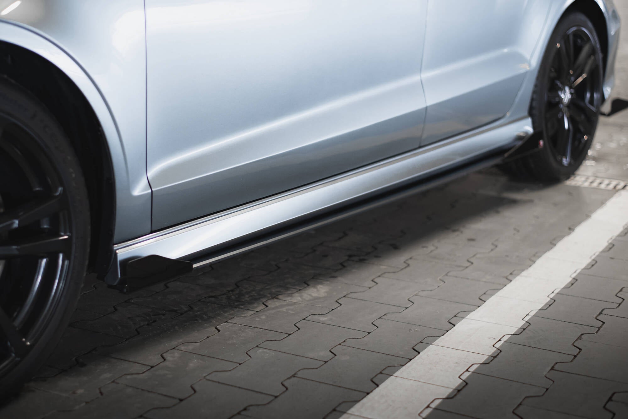 Street Pro Seitenschweller Ansatz + Flaps für Audi S3 / A3 S-Line Limousine 8V