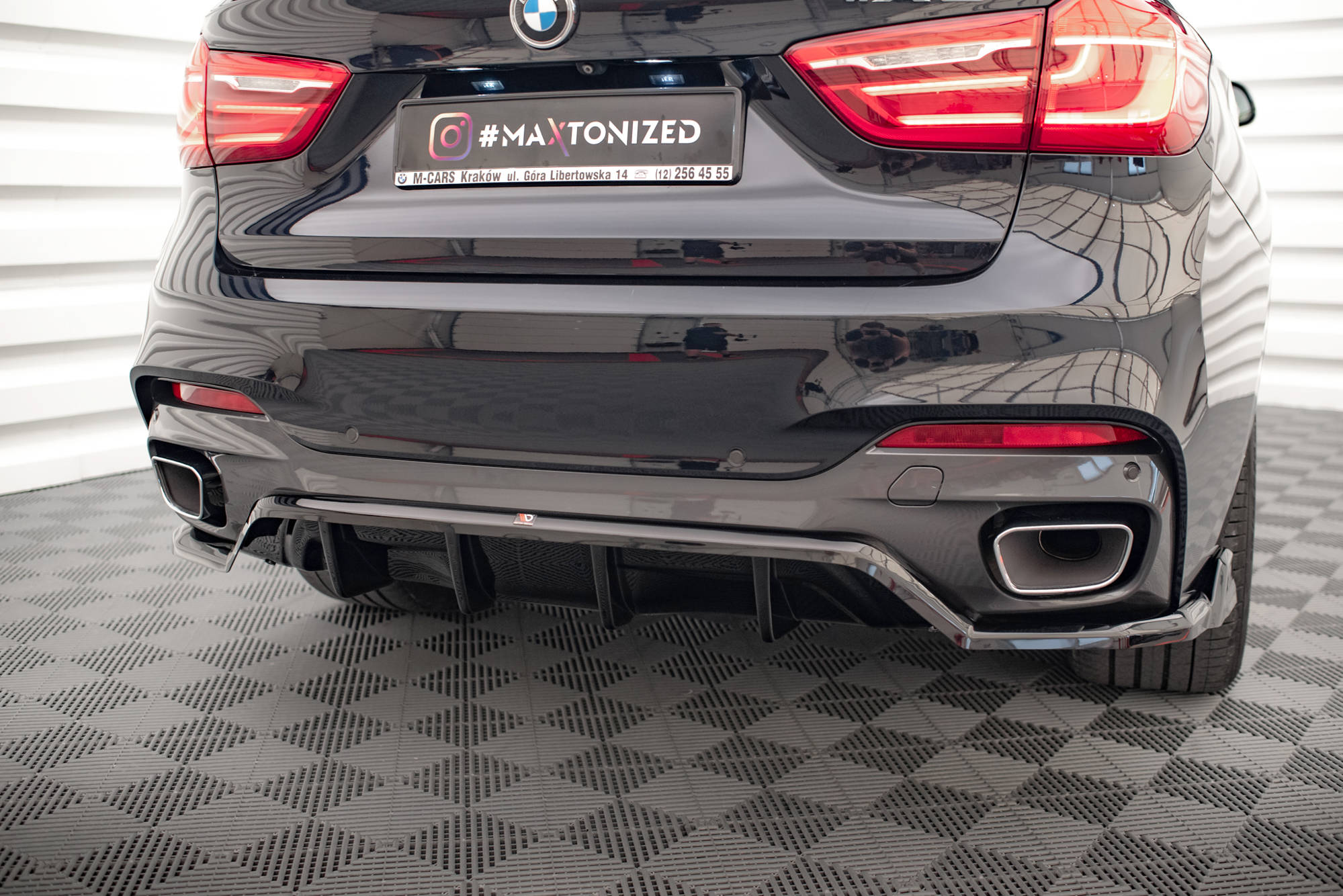 Mittlerer Cup Diffusor DTM Look Heck Ansatz für BMW X6 M-Paket F16