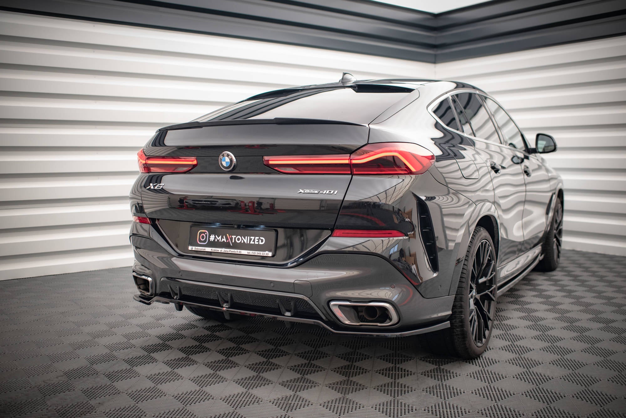 Mittlerer Cup Diffusor V2 DTM Look Heck Ansatz für BMW X6 M - Paket G06