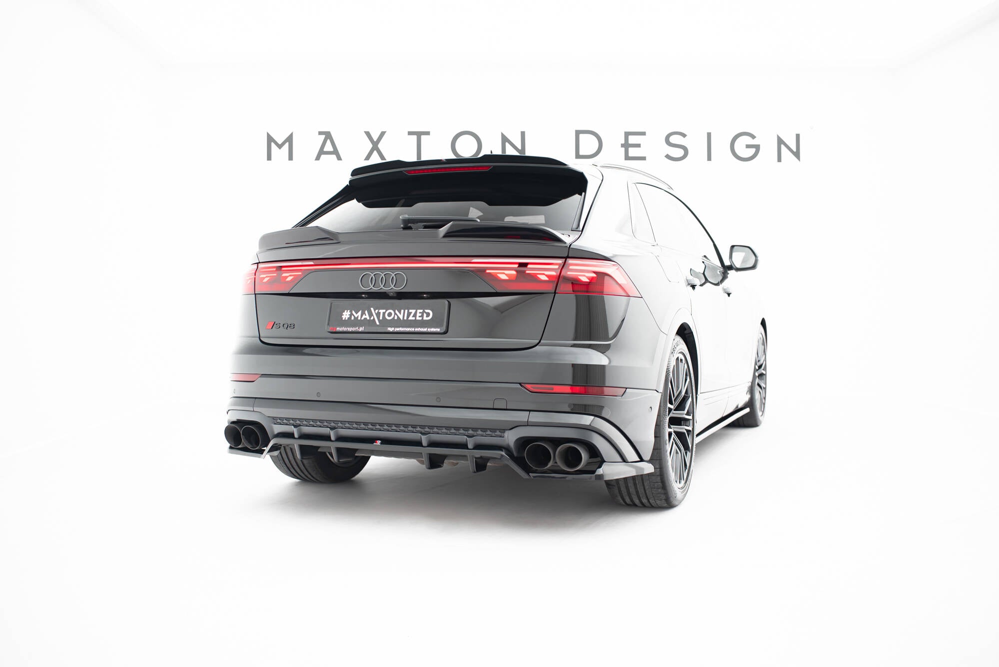 Mittlerer Cup Diffusor V2 DTM Look Heck Ansatz für Audi SQ8 / Q8 S-Line Mk1 Facelift