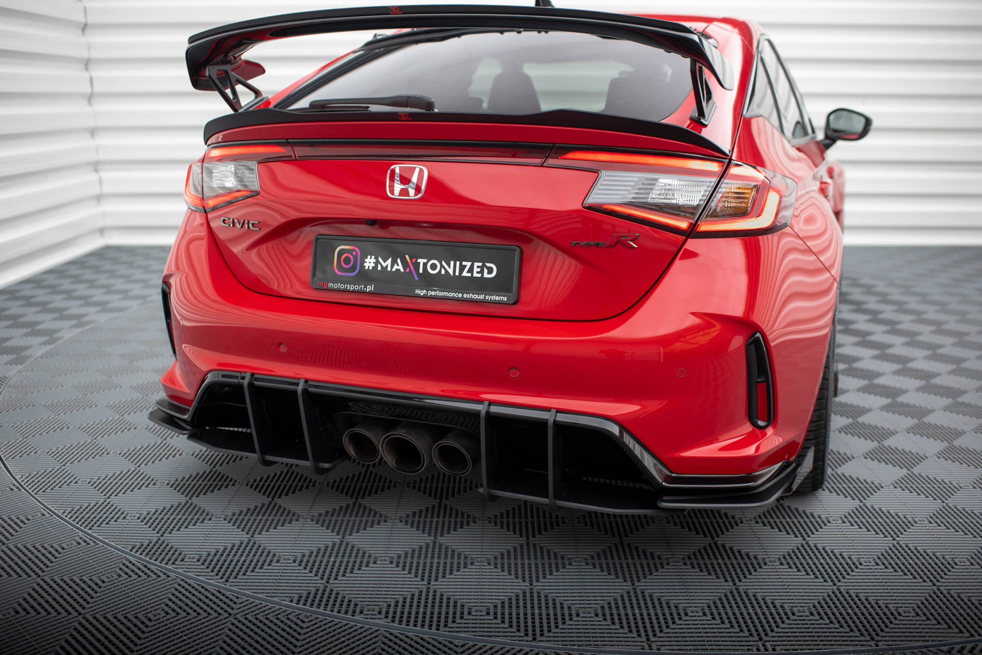 Street Pro Heck Ansatz Flaps Diffusor + Flaps für Honda Civic Type-R Mk 11