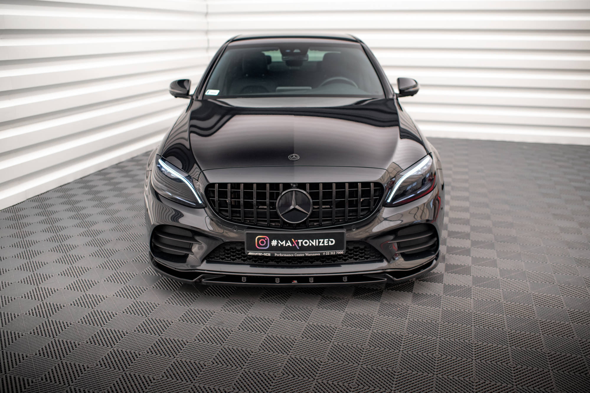 Frontlippe V2 für Mercedes-Benz C AMG Line Limousine / Coupe / Kombi W205 / C205 / S205 Facelift
