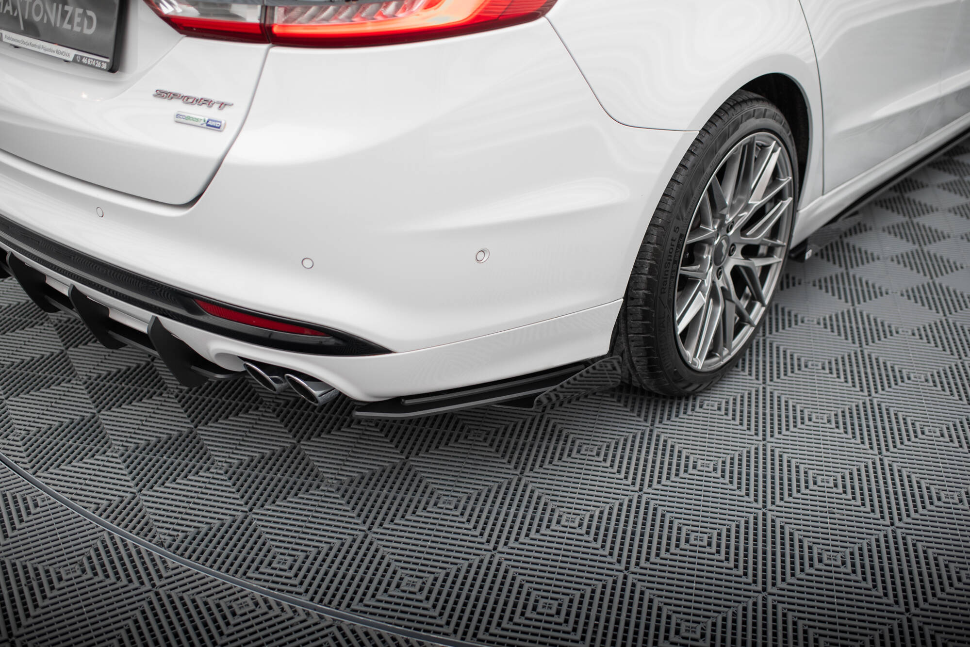 Street Pro Heck Ansatz Flaps Diffusor + Flaps für Ford Mondeo Sport Mk5 Facelift / Fusion Sport Mk2 Facelift