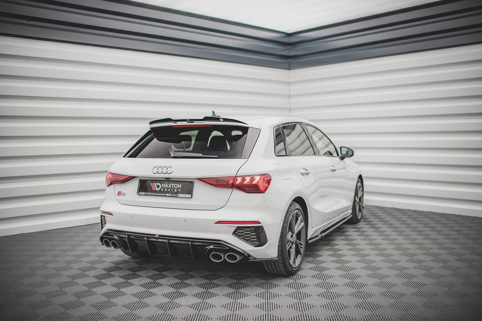 Flaps V2 Heckansatz Flaps Heckansatz für Audi S3 Sportback 8Y Carbon Look