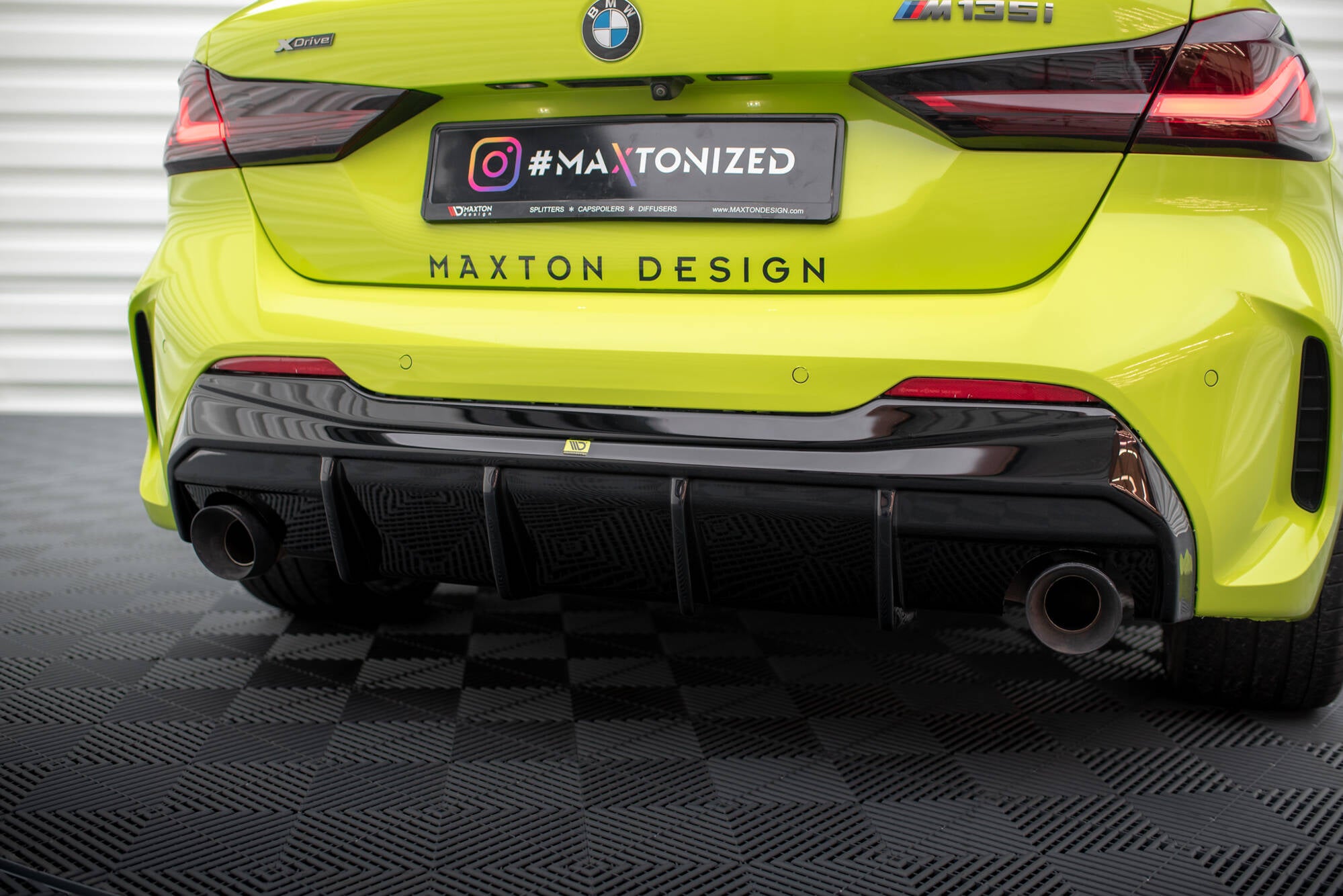 Diffusor V3 Heck Ansatz für BMW 1er F40 M - Paket/ M135i / 128ti (Einzelauspuff li. re.)
