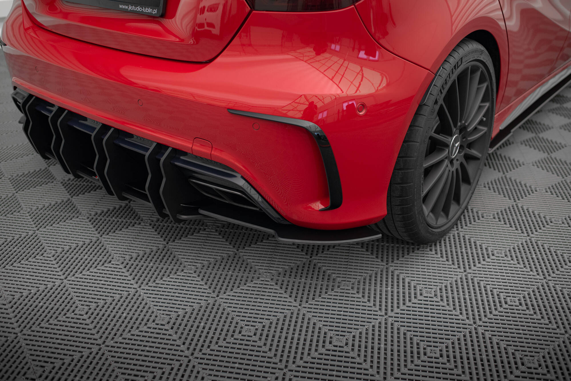 Street Pro Heck Ansatz Flaps Diffusor für Mercedes-Benz A 45 AMG W176 Facelift