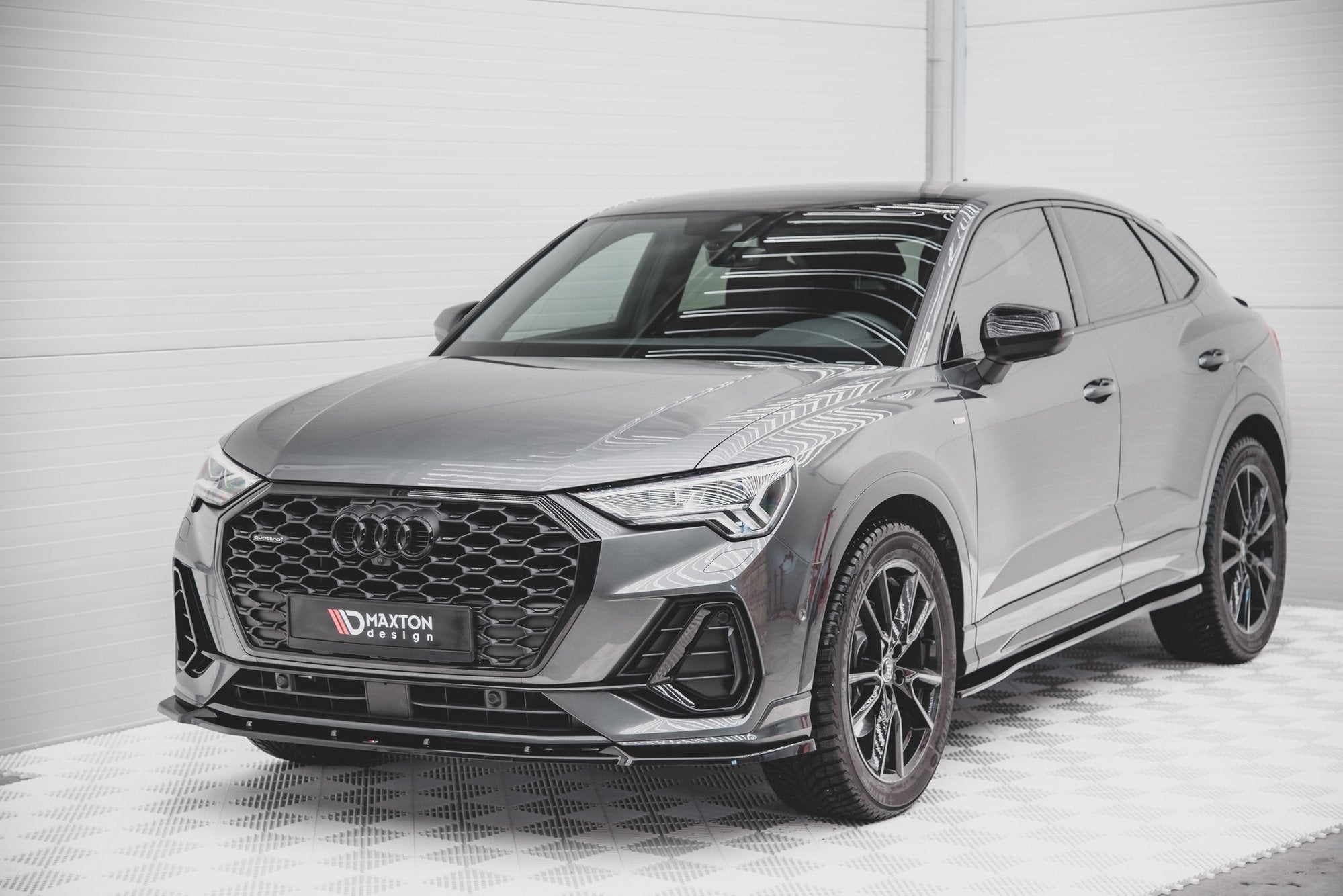 Frontlippe V2 für Audi Q3 Sportback S-Line schwarz matt