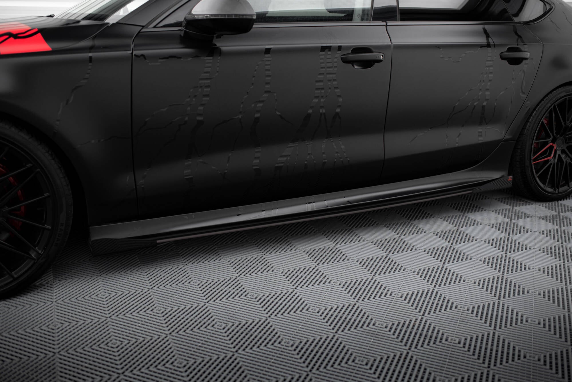 Street Pro Seitenschweller Ansatz + Flaps für Audi A7 RS7 Look C7