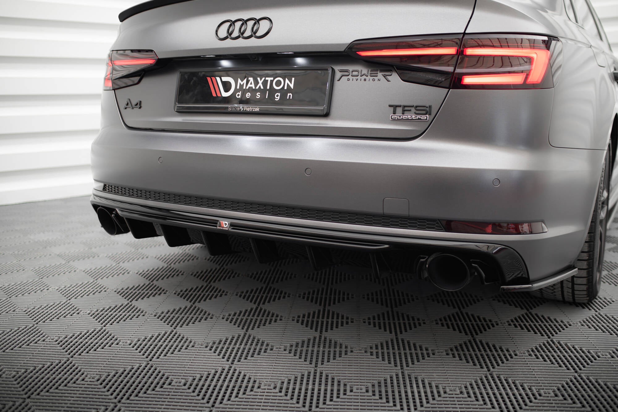 Diffusor Heck Ansatz für Audi A4 S-line B9 (Einzelauspuff li. re.)
