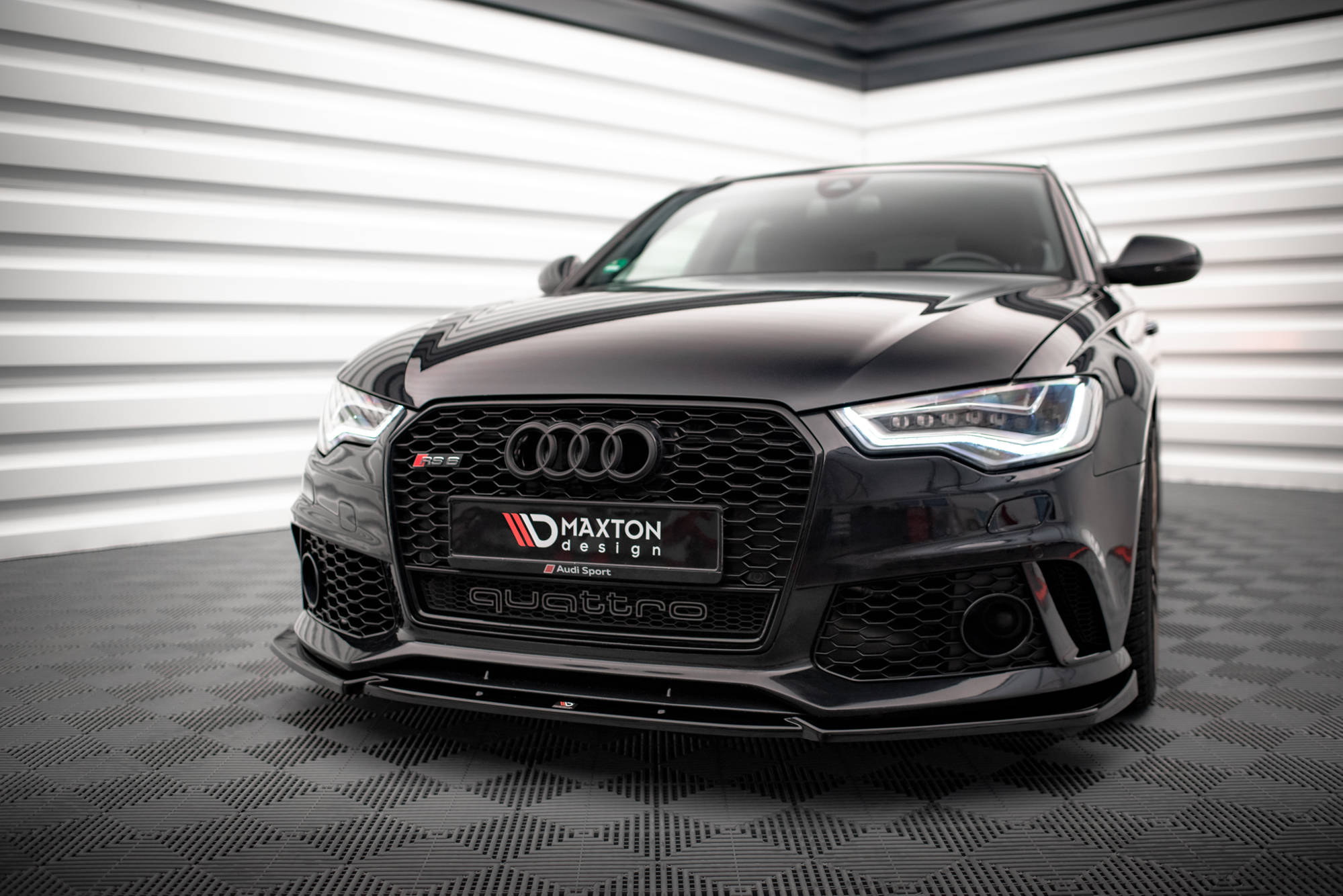 Frontlippe für Audi A6 RS6 Look C7 schwarz matt