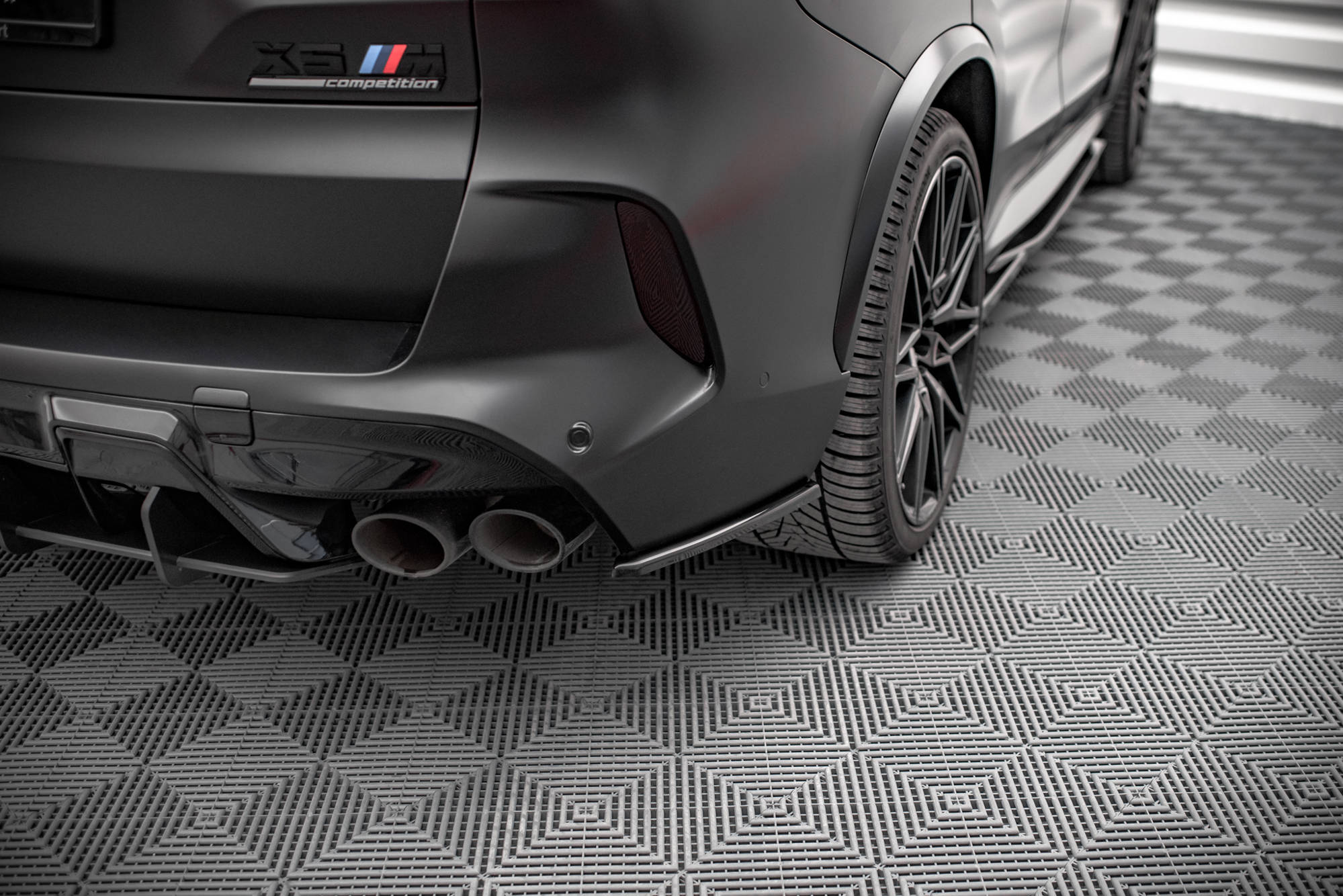 Flaps Heckansatz Diffusor für BMW X5M F95 schwarz matt