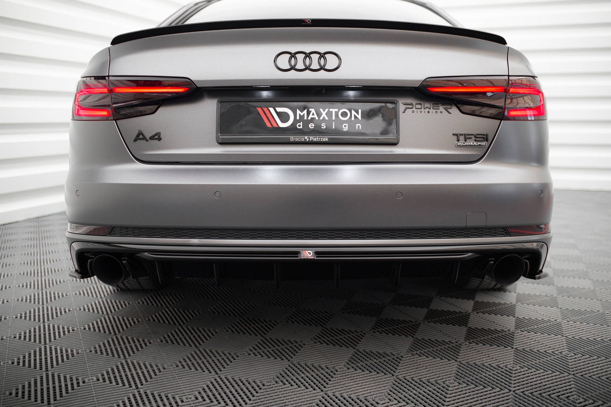 Diffusor Heck Ansatz für Audi A4 S-line B9 (Einzelauspuff li. re.)