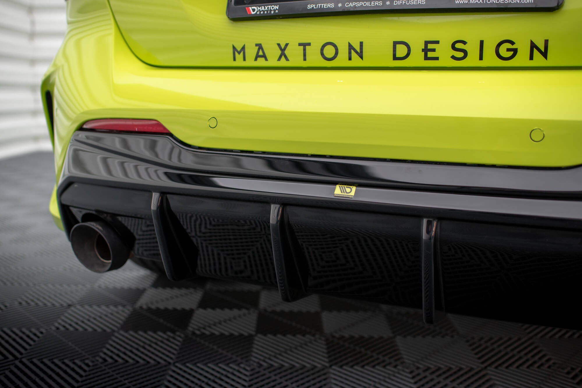 Diffusor V3 Heck Ansatz für BMW 1er F40 M - Paket/ M135i / 128ti (Einzelauspuff li. re.)