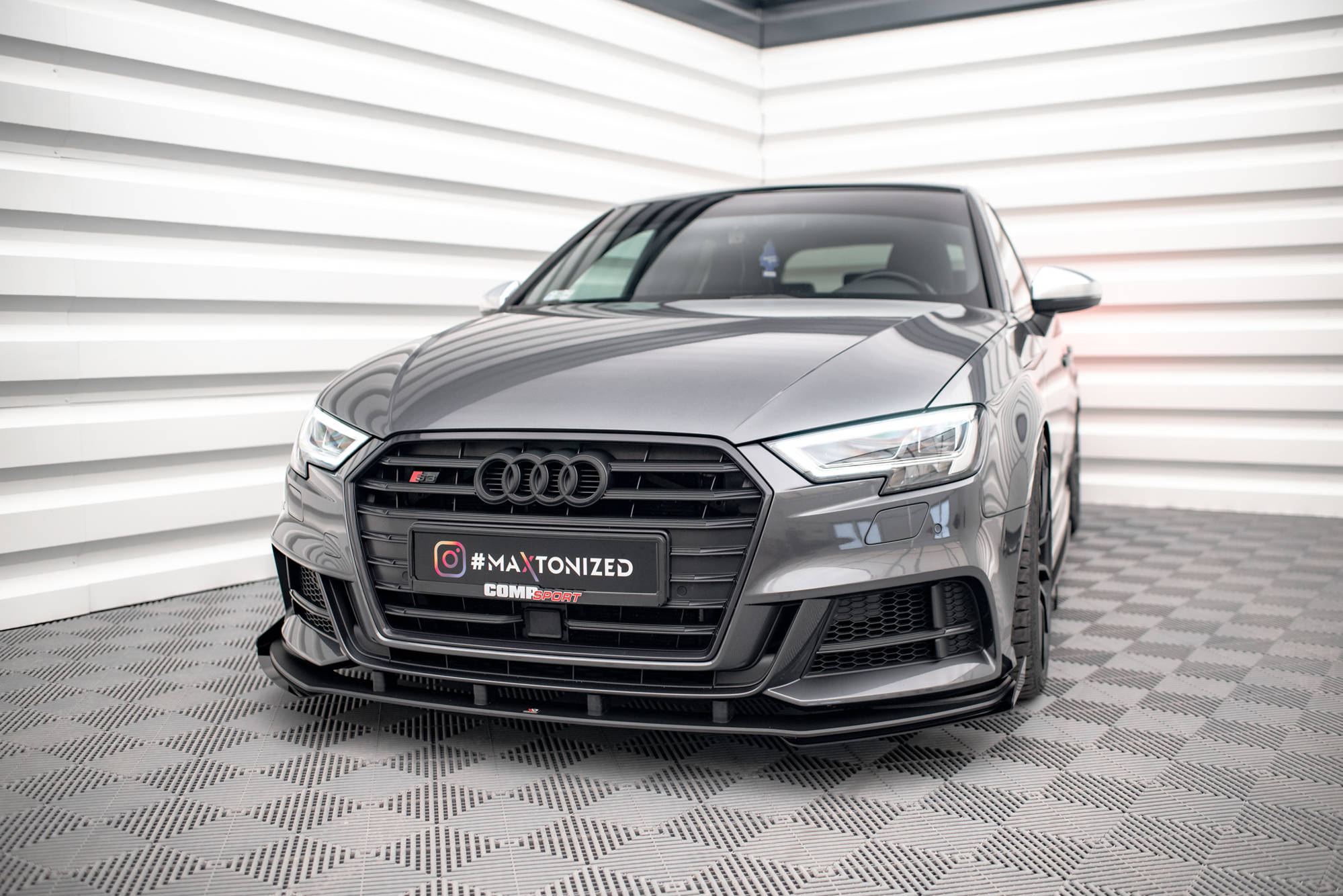 Street Pro Frontlippe V1 für + Flaps für + Flaps Audi S3 / A3 S-Line Sportback 8V Facelift