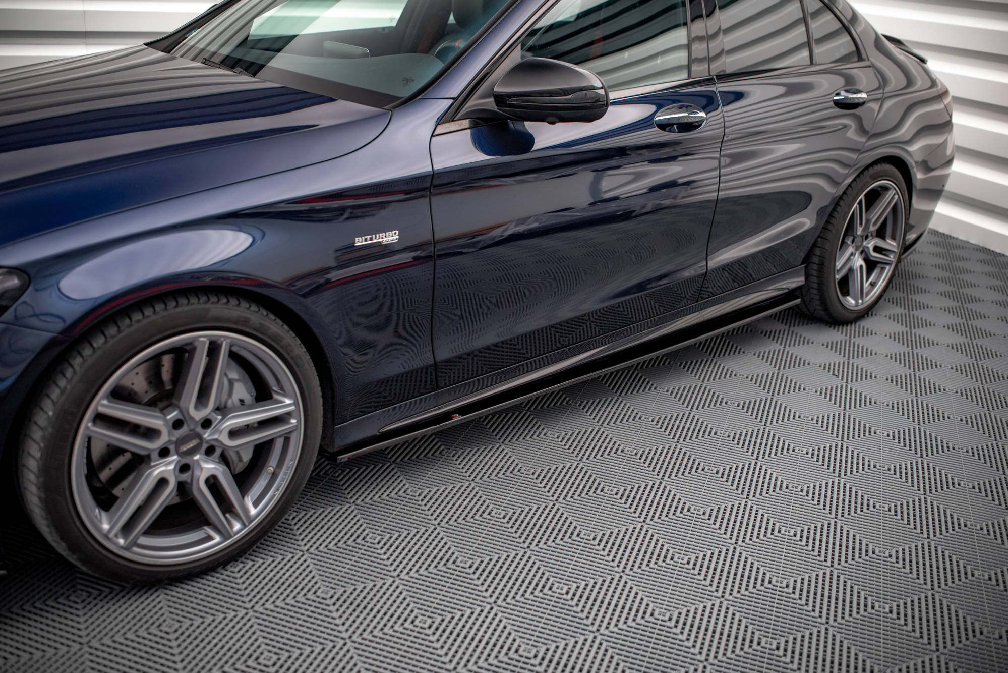 Seitenschweller Ansatz für MERCEDES- BENZ C43 AMG W205 Carbon Look