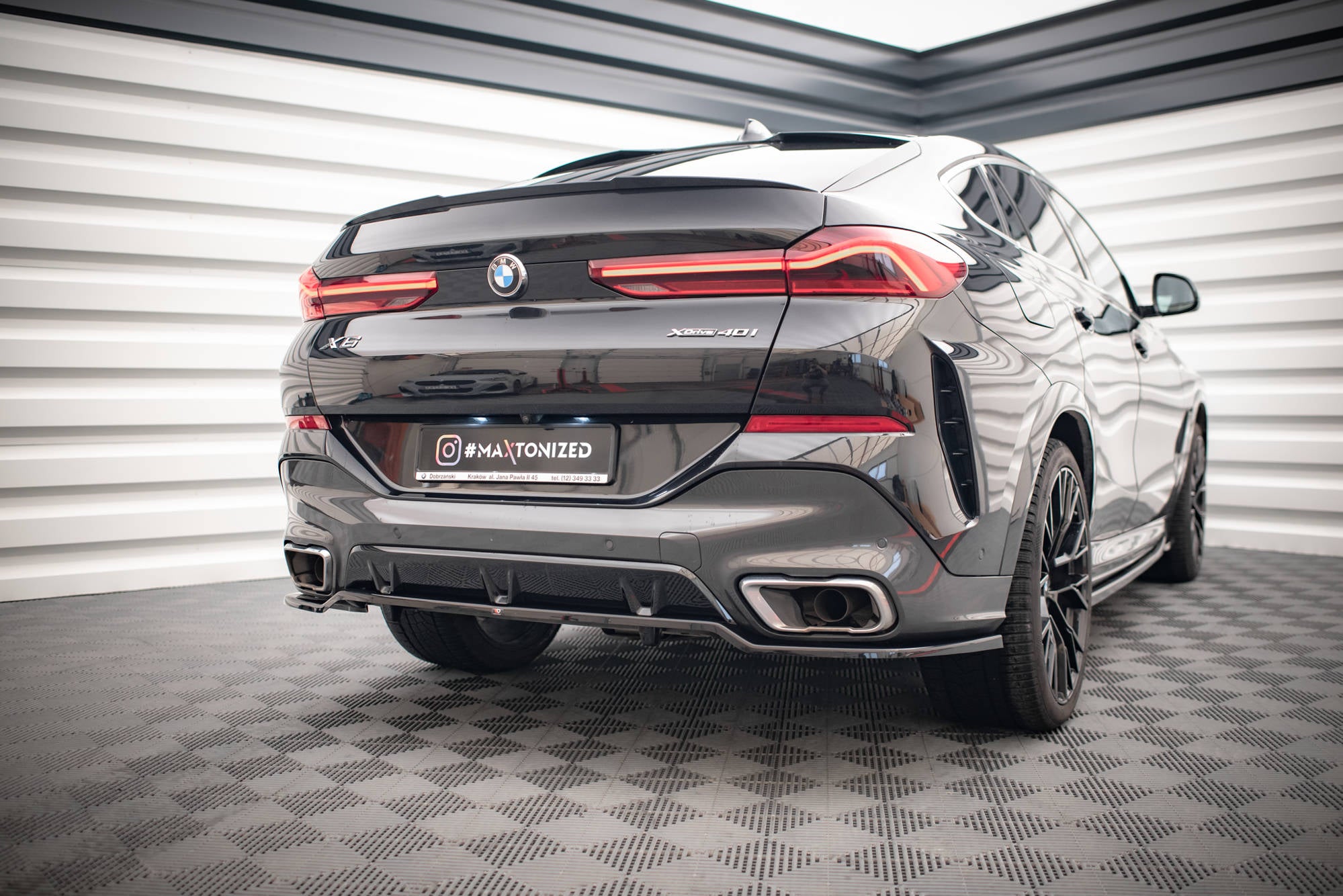 Mittlerer Cup Diffusor V3 DTM Look Heck Ansatz für BMW X6 M - Paket G06