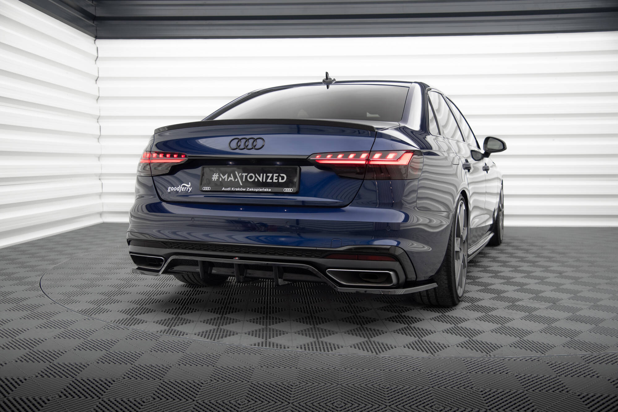 Mittlerer Cup Diffusor V2 DTM Look Heck Ansatz für Audi A4 S-Line B9 Facelift