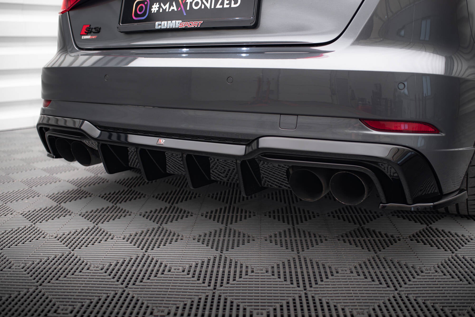 Diffusor Heck Ansatz für Audi S3 Sportback 8V Facelift