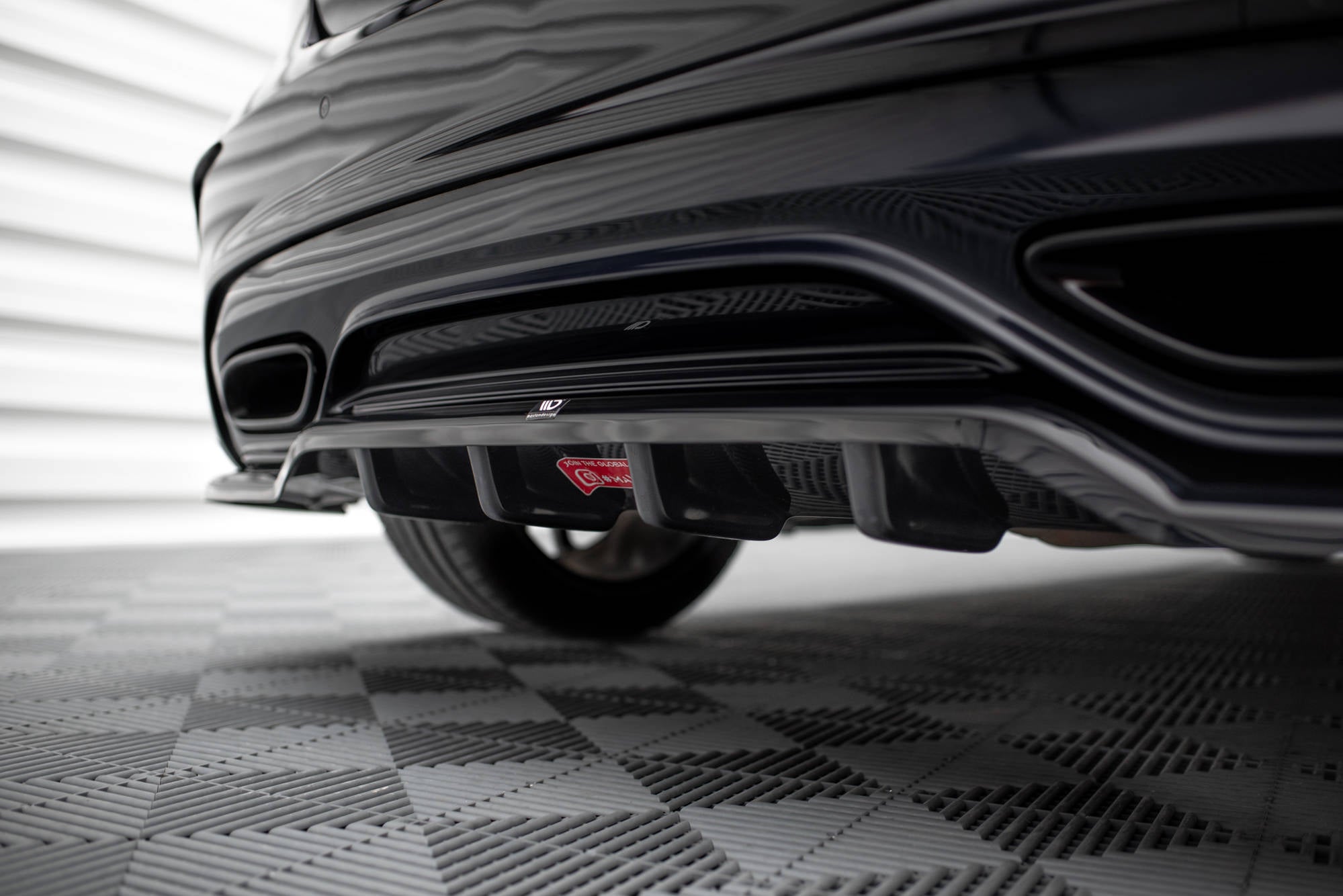 Mittlerer Cup Diffusor DTM Look Heck Ansatz für Mercedes-Benz A AMG-Line W176 Facelif