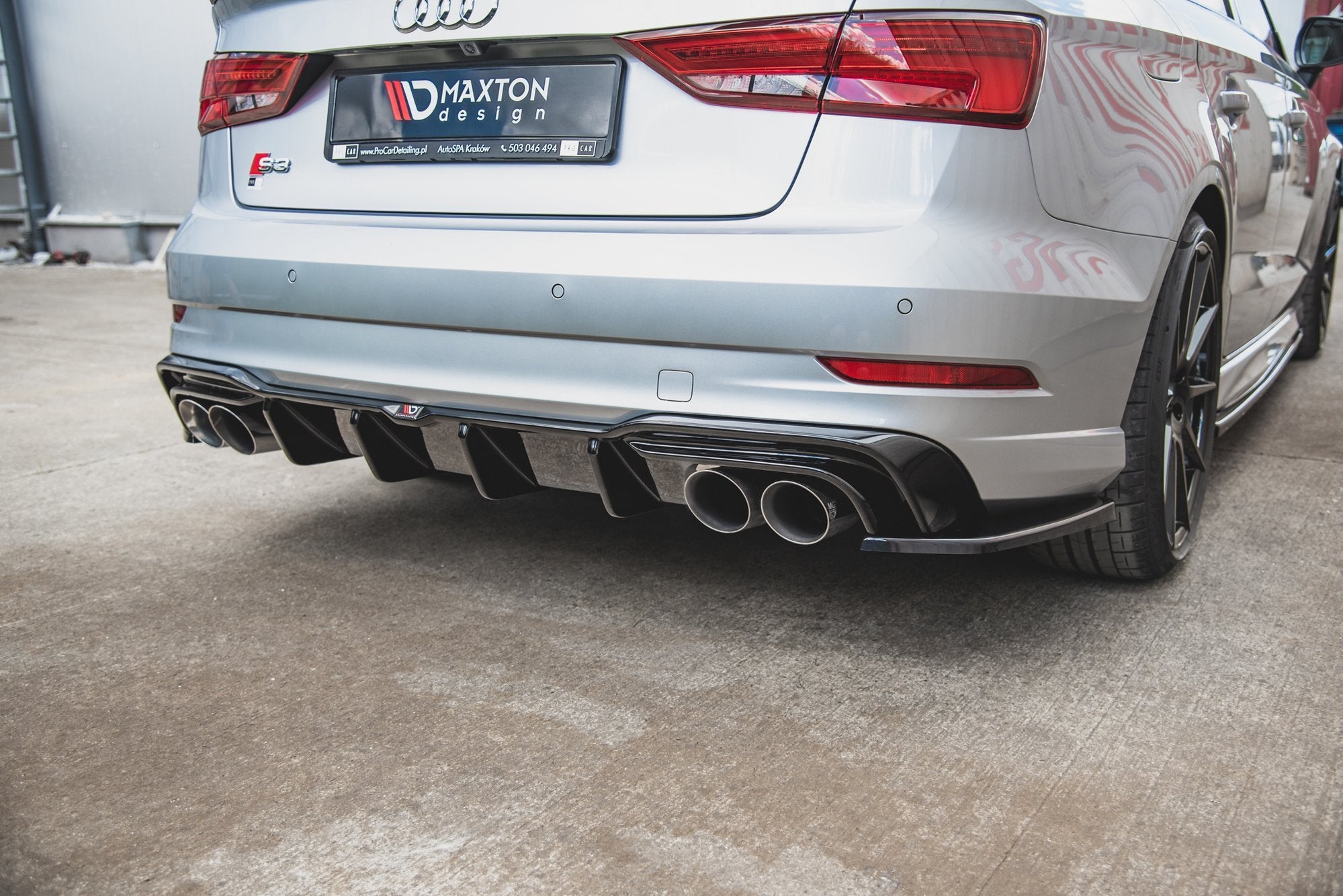 Diffusor Heck Ansatz für Audi S3 Limousine 8V Facelift