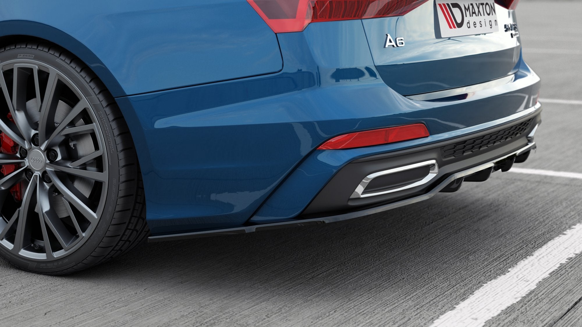 Mittlerer Cup Diffusor DTM Look Heck Ansatz für Audi A6 S-Line C8
