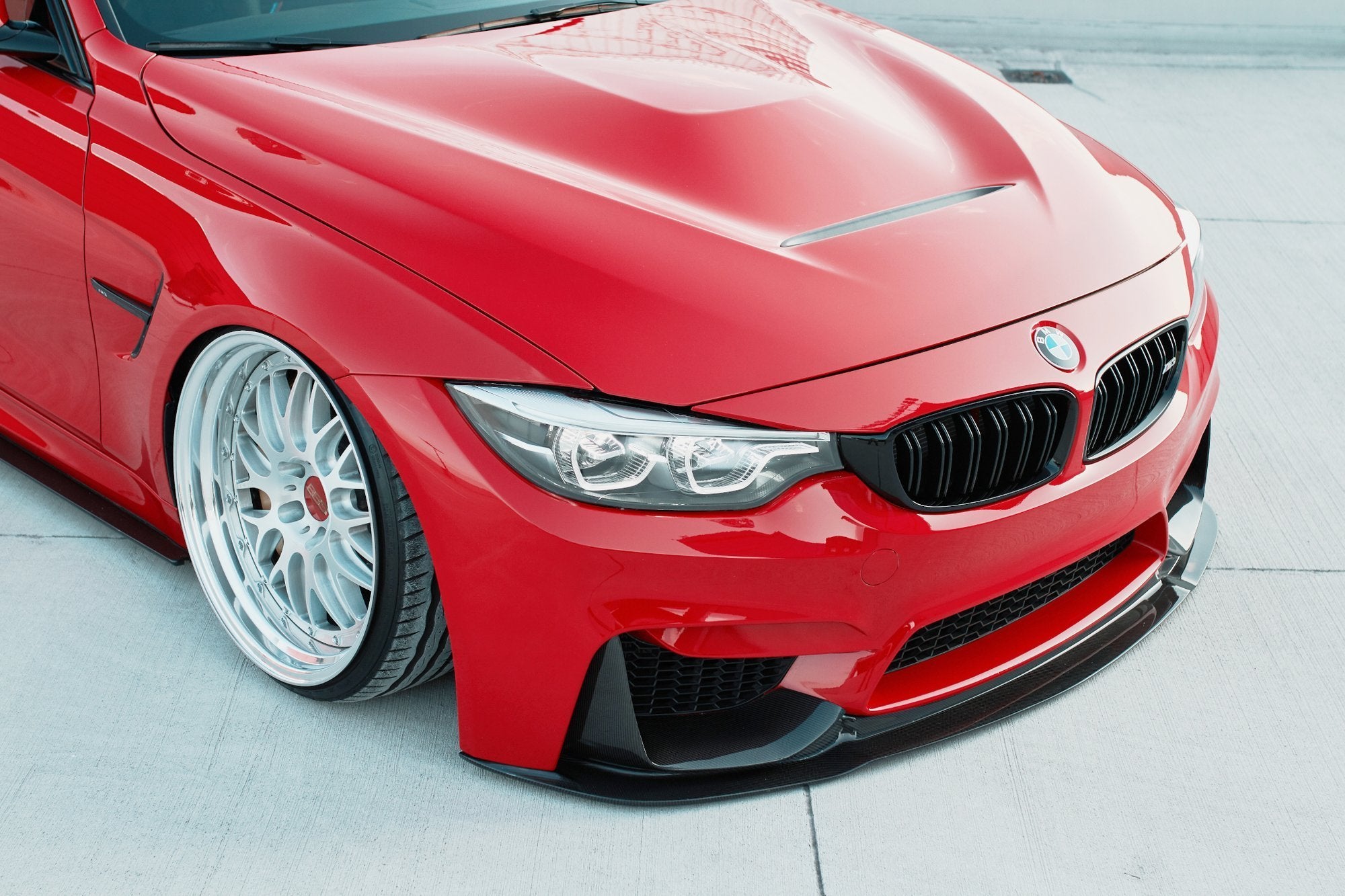 Frontlippe für + Rahmen Fur Seitlich Lufteinlasse BMW M3 F80 schwarz matt