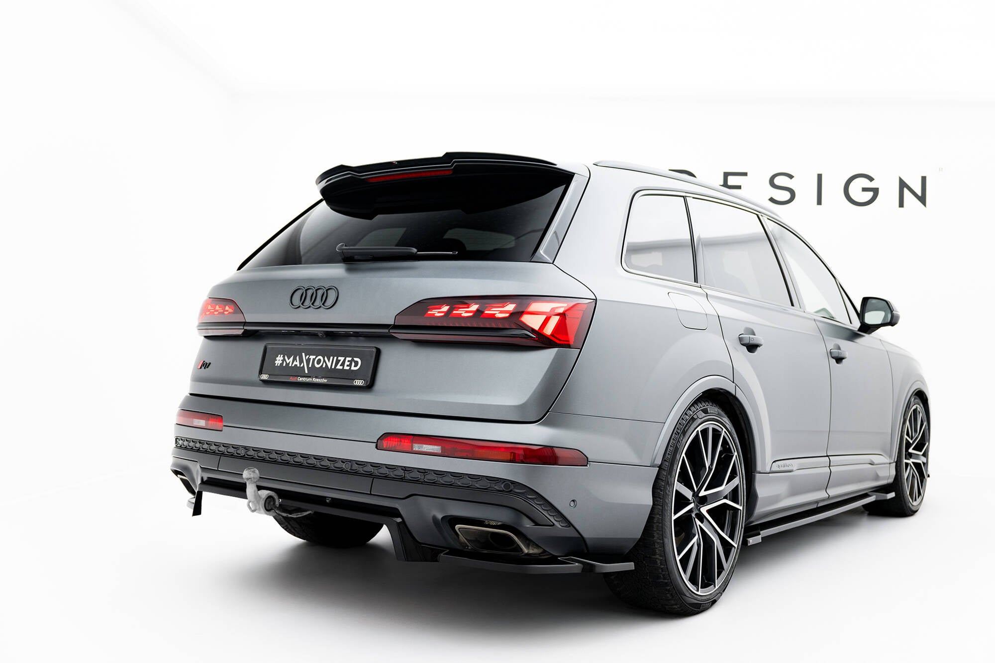 Mittlerer Cup Diffusor DTM Look Heck Ansatz für Audi Q7 S-Line Mk2 Facelift 2